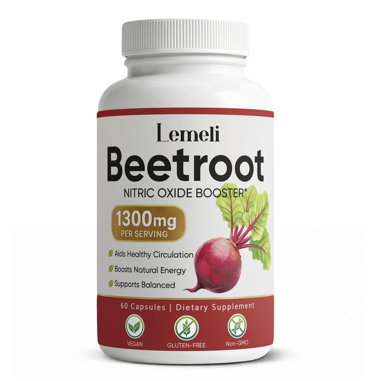 Lemeli Beetroot – 1300mg, Lemeli Beet Root Supplement 60 Capsule Supplement