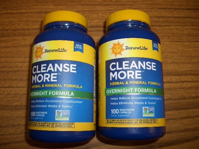 2 Bottles Renew Life Cleanse More Overnight Formula 100 Capsules each Exp 4/2028