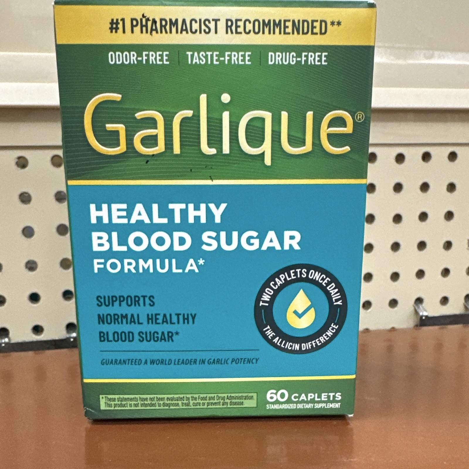 Garlique Healthy Blood Sugar Support Formula Caplets 60ct Exp 01/27