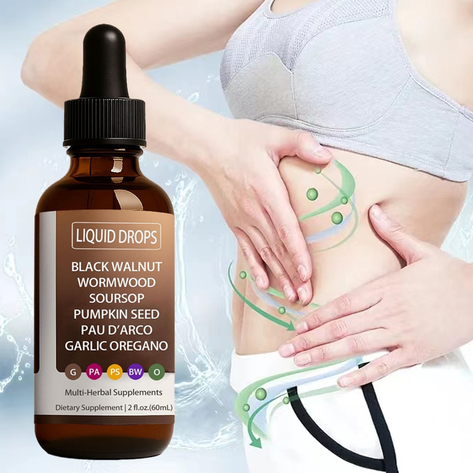 Enhanced Nutralis Black Walnut Wormwood Gut Cleanse Digestive Health Liquid 60ml
