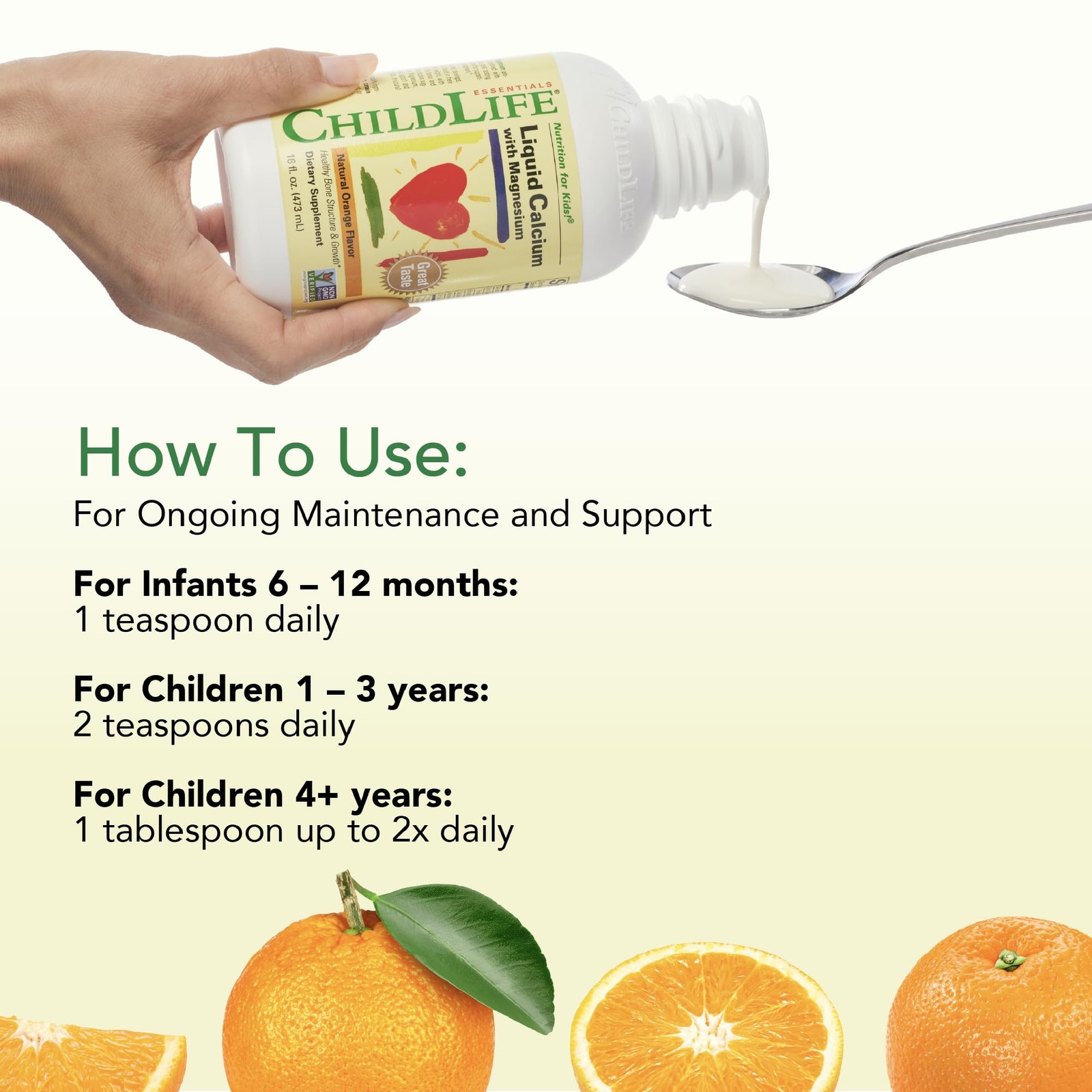 CHILDLIFE ESSENTIALS Liquid Calcium Supplement 16 Fl Oz (Pack of 1), Multi