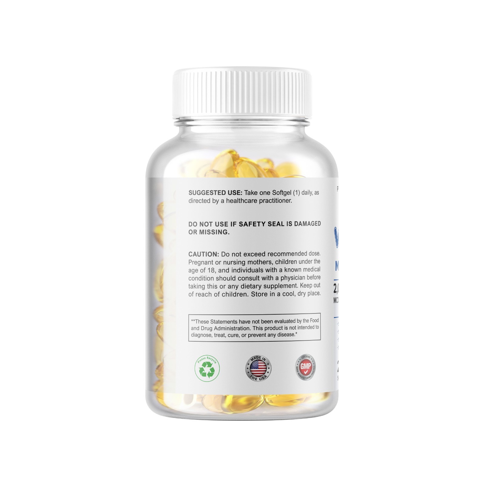 500 Softgels Total Vitamin B12 (Methylcobalamin) 2000mcg, NON-GMO USA FREE SHIP