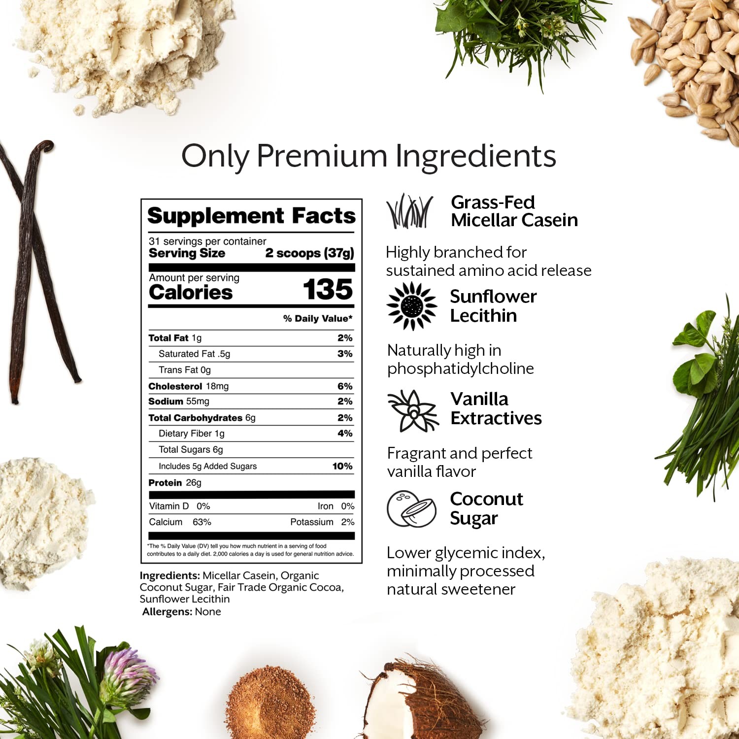 ProMix Nutrition Casein Protein Powder – Grass Fed, Pasture Raised, Slow Rel…