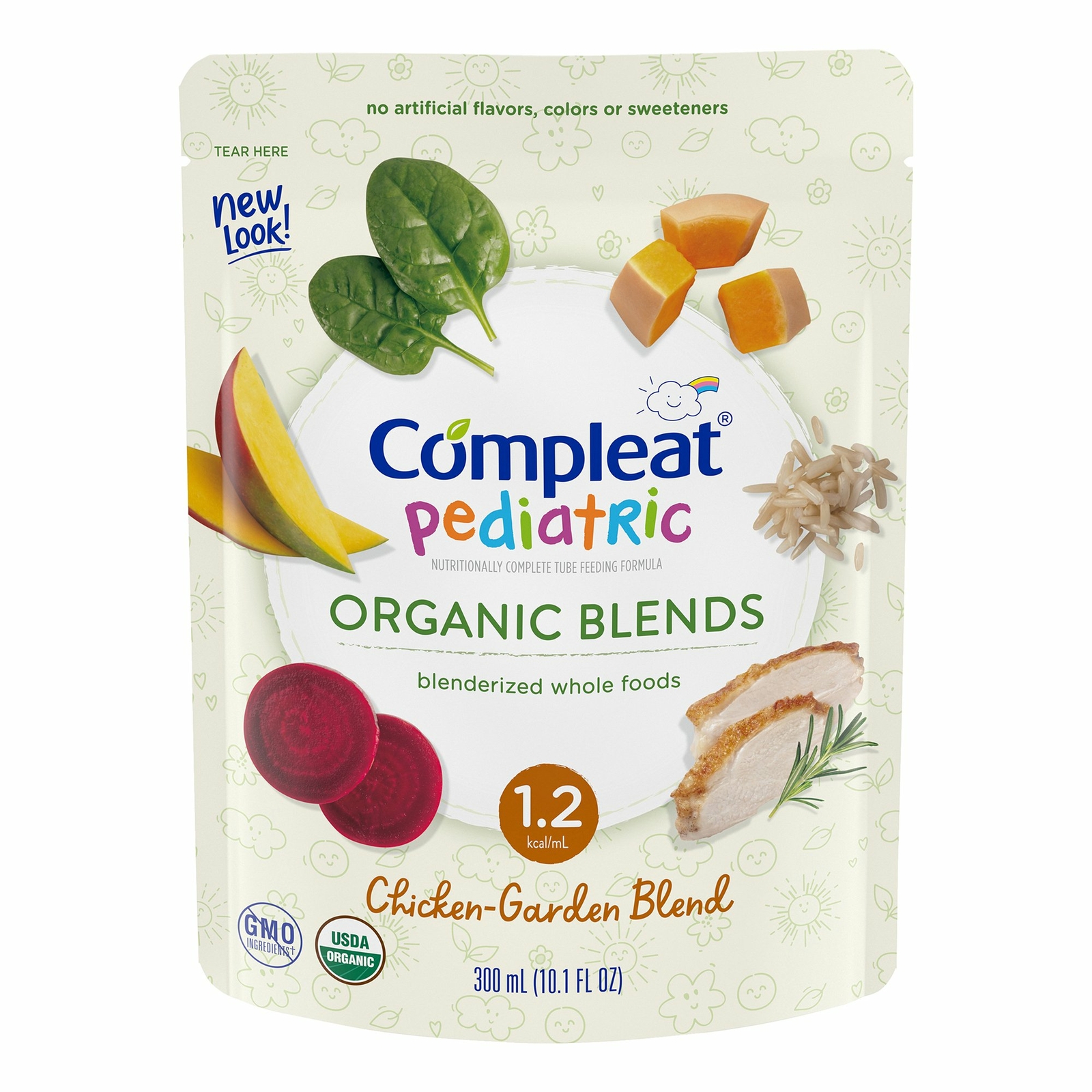 Compleat Pediatric Organic Blends Tube Feeding Chicken-Garden 10.1 oz 24 Ct