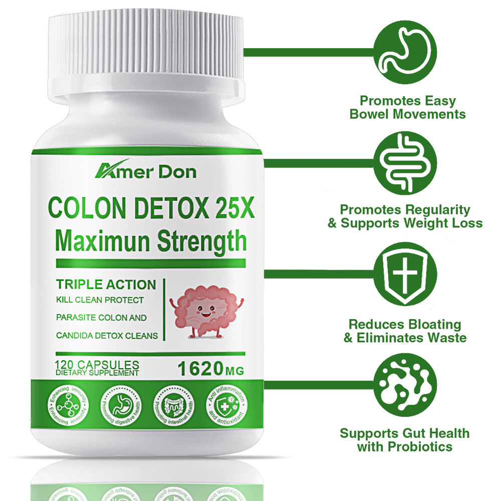 Detox Colon & Body Cleanse Maximum 25x Strength Cleansing Diet 120 Capsules USA