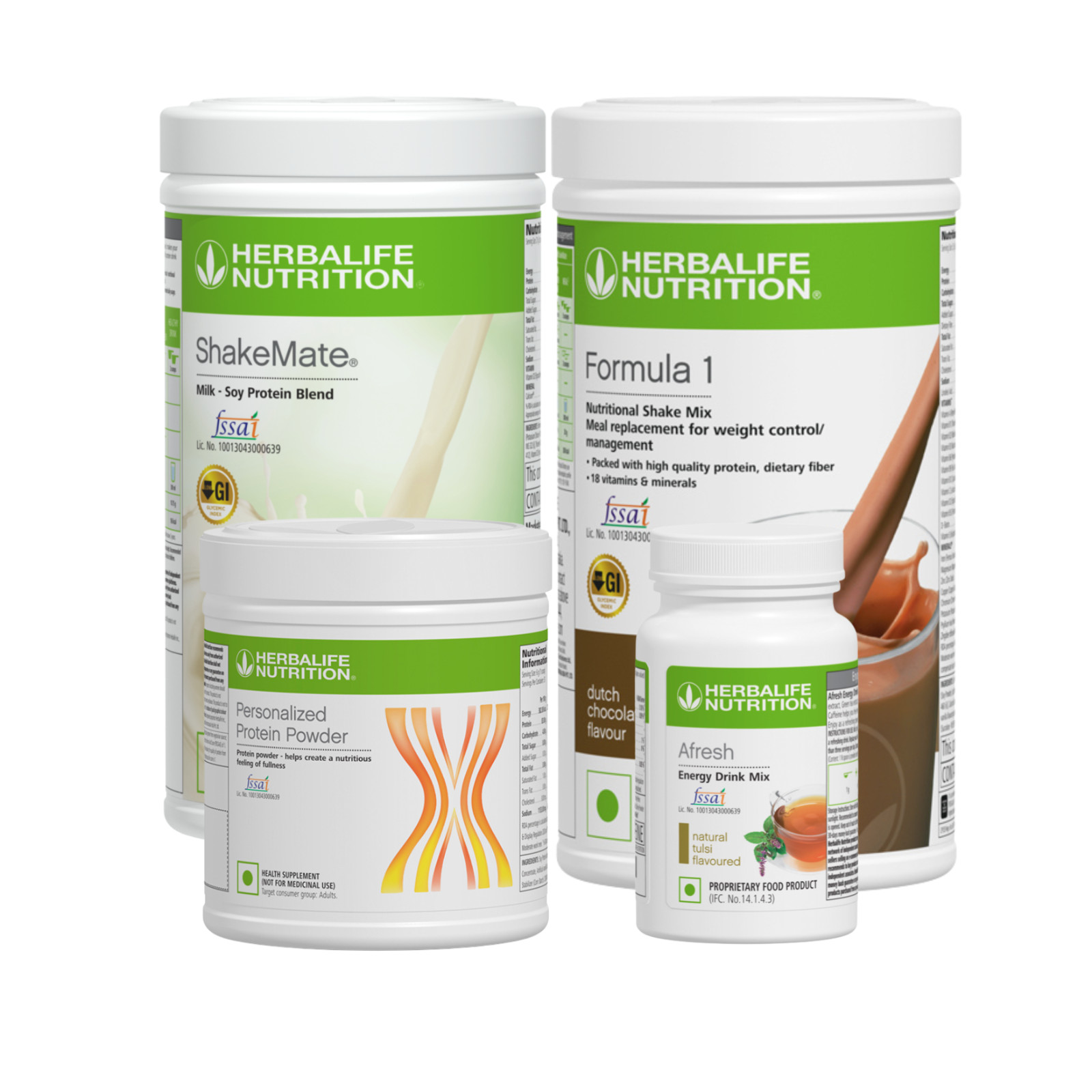 HERBALIFE COMBO (SHAKEMATE, CHOCOLATE, PROTEIN 200GM. AFRESH) LONG EXPIRY