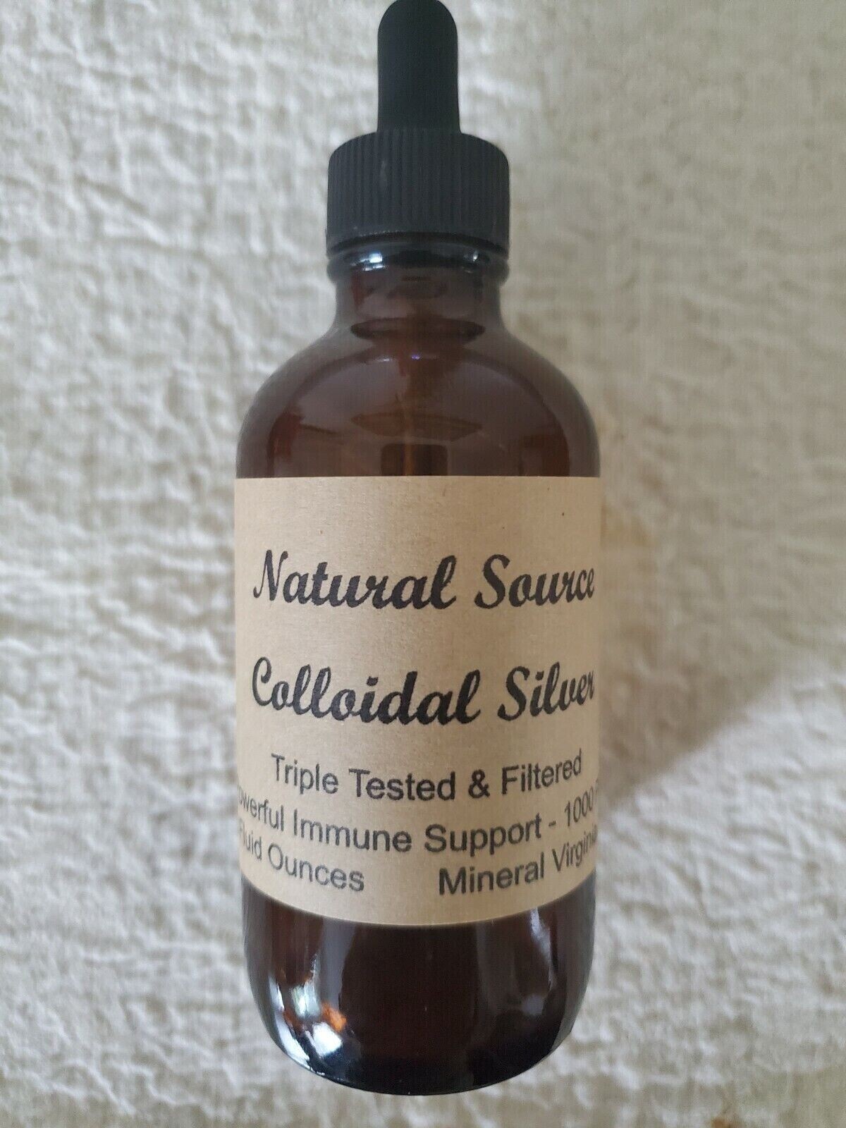 (6) Natural Source Ultra Colloidal Silver 1000 PPM – 4oz Glass Dropper Bottles