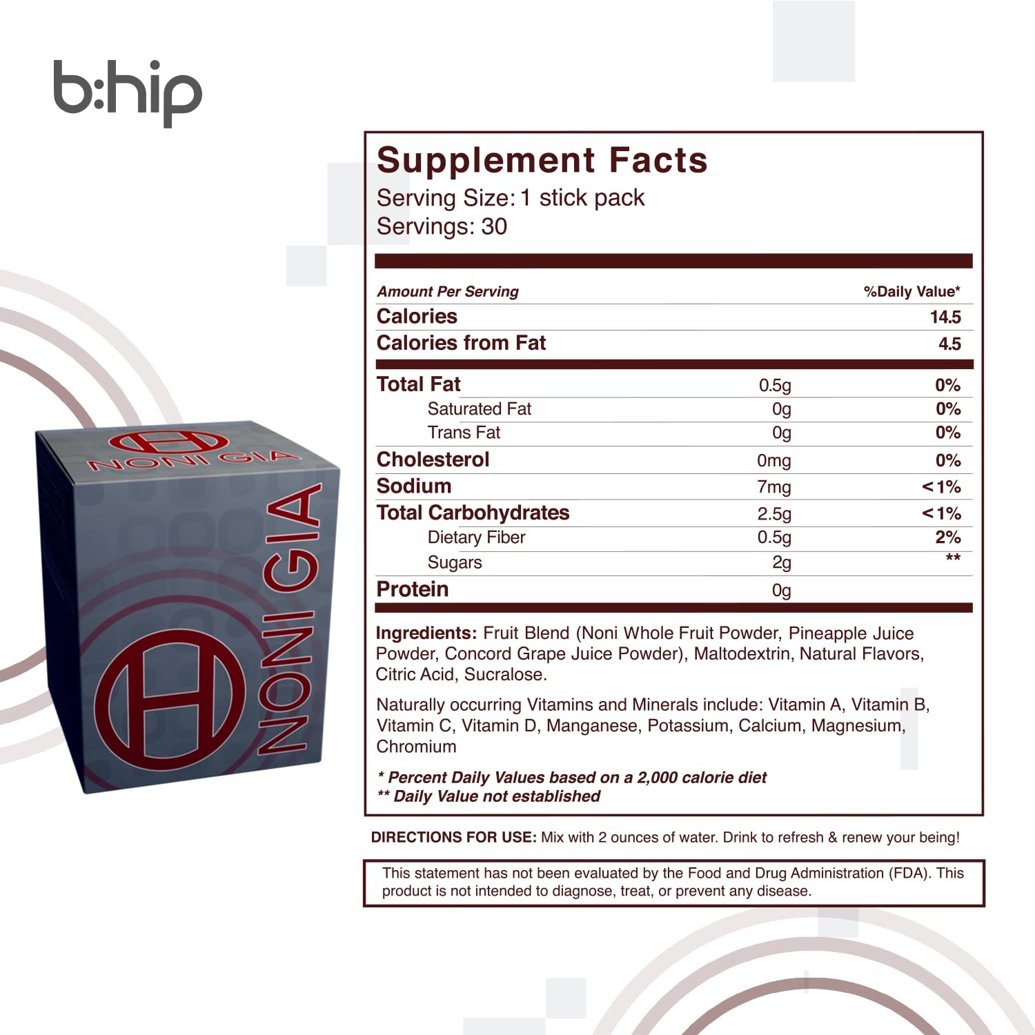 Bhip Noni Gia – Supports Immune System Healthy Cardiovascular Health Vitamins
