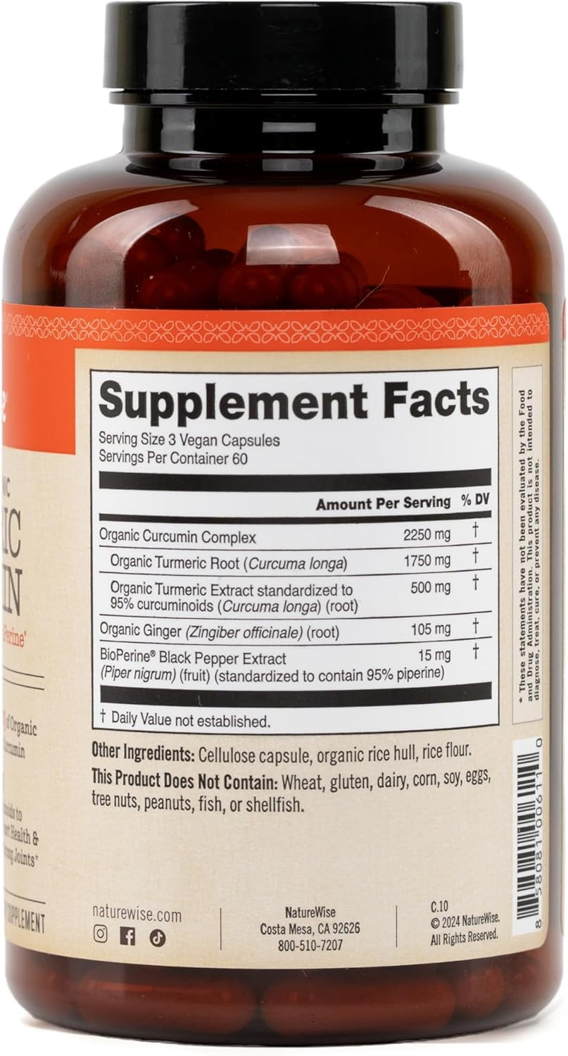 Naturewise Curcumin Turmeric 2250Mg – Advanced Absorption from 95% Curcuminoids