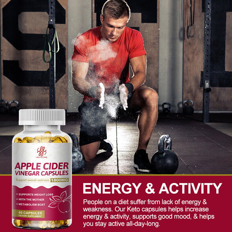 Apple Cider Vinegar Capsules With The Mother 1800mg Fast Weight Loss Detox Pills