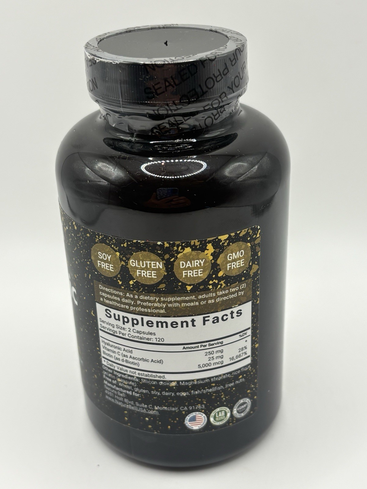 NatureBell Hyaluronic Acid Supplements 250mg | 240 Capsules Exp 11/2026