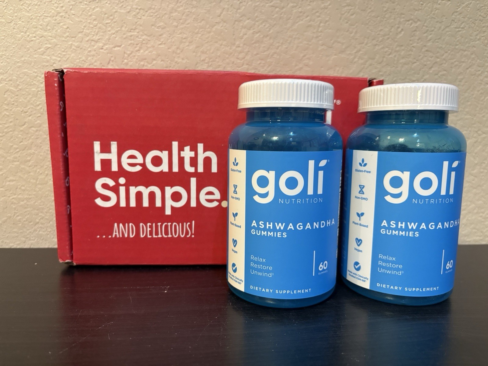 Goli Nutrition Ashwagandha Gummies 2-Pack Set New & Sealed BB 07/25 120 Gummies
