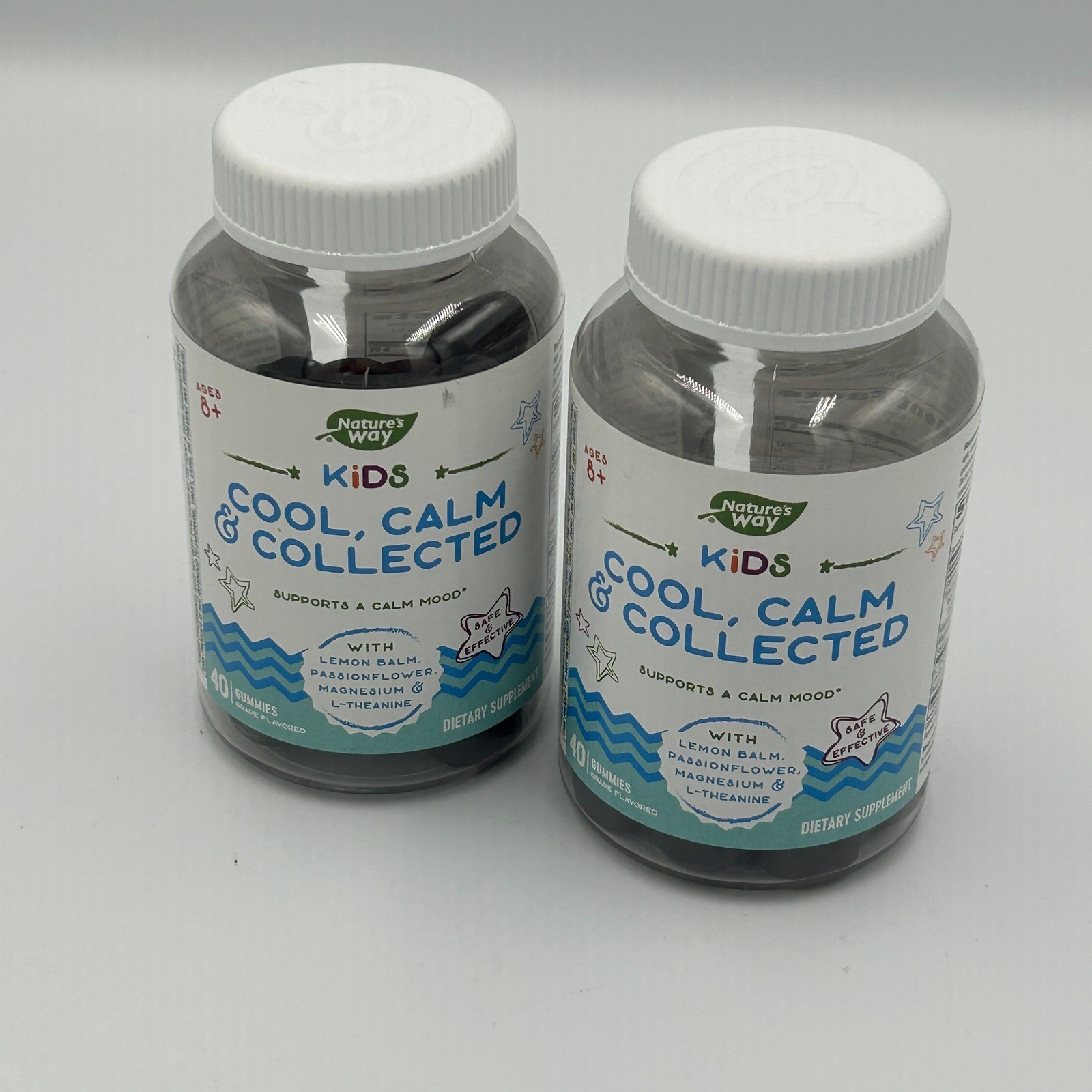 Nature’s Way Kids Cool Calm & Collected 2pk 40ct Grape NEW Magnesium L-Theanine