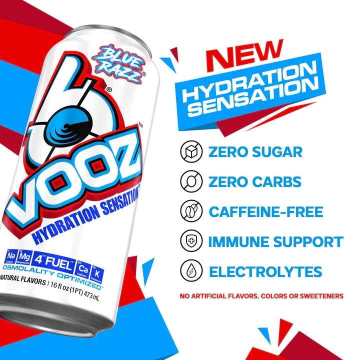 VPX – Bang VOOZ – Hydration Sensation Drink – Blackberry Blitz, 24 Cans
