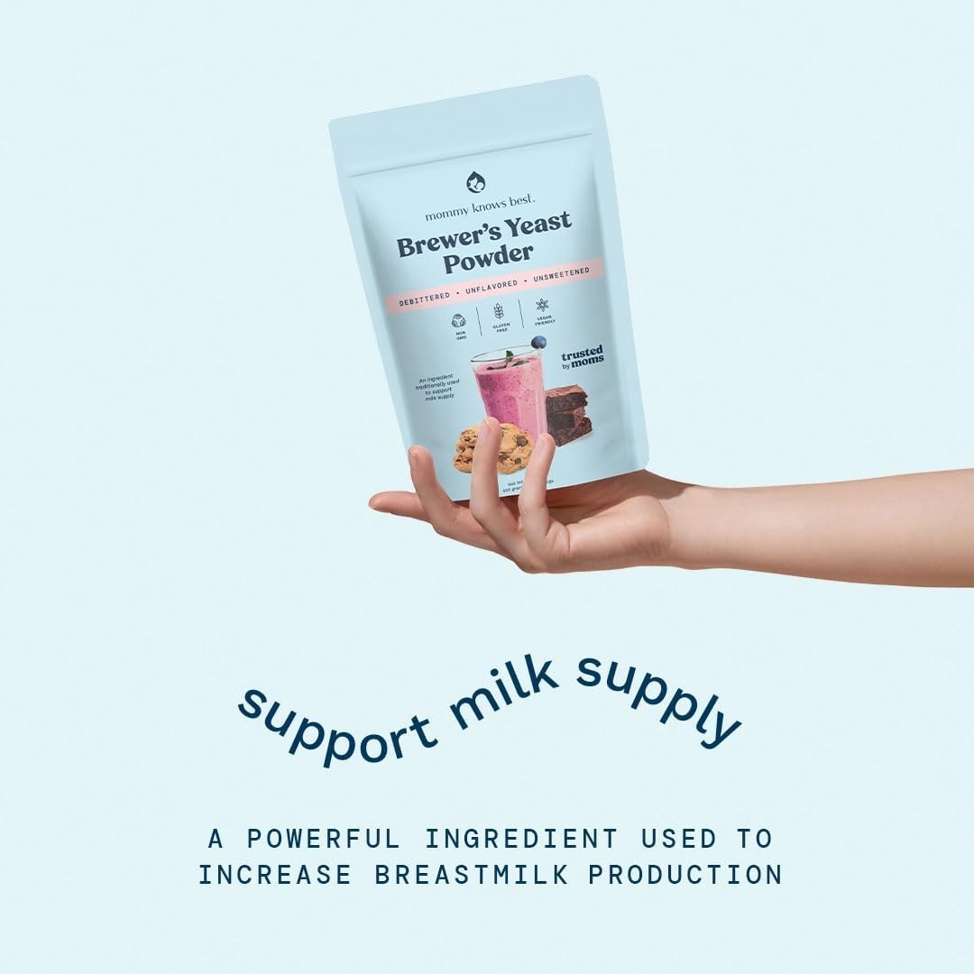 Mommy Knows Best Brewer’s Yeast Powder Breastfeeding Support, Gluten-Free, 15 oz
