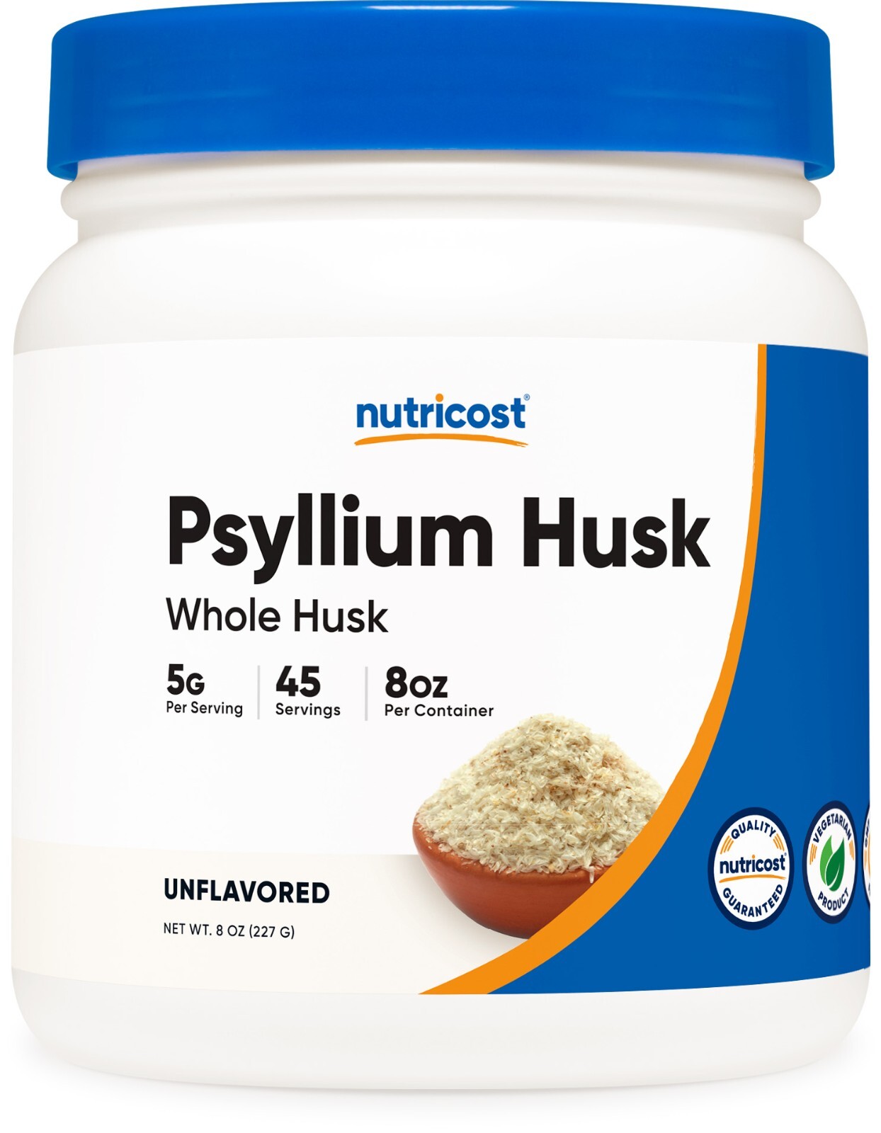 Nutricost Psyllium Whole Husk Powder (8 oz) – Gluten Free, Non-GMO, High Quality