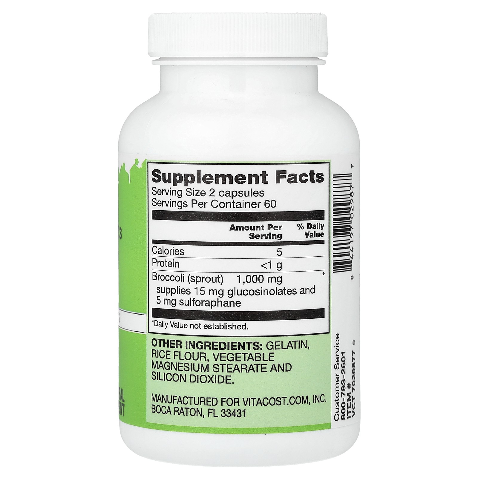 Broccoli Sprouts, 120 Capsules (500 mg per Capsule)
