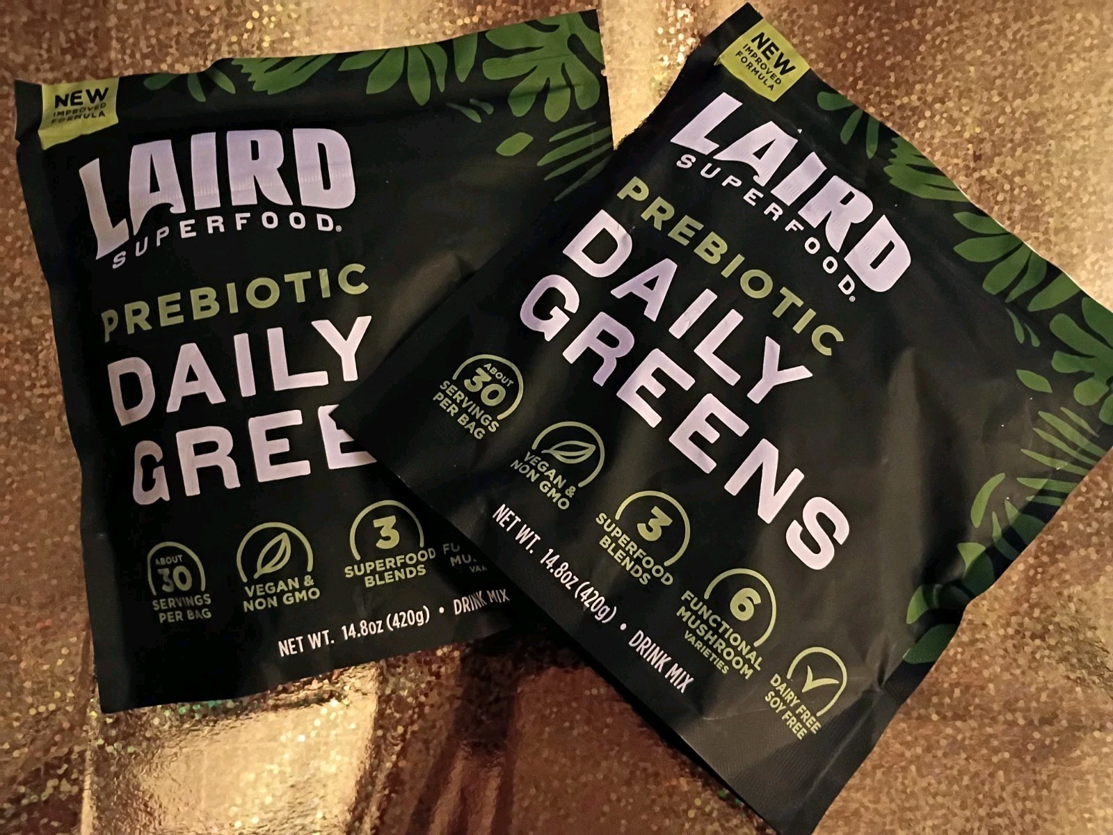 TWO LAIRD Prebiotic Superfood Daily Greens, 30 Servings 14.8oz Exp 8/2027 🆕