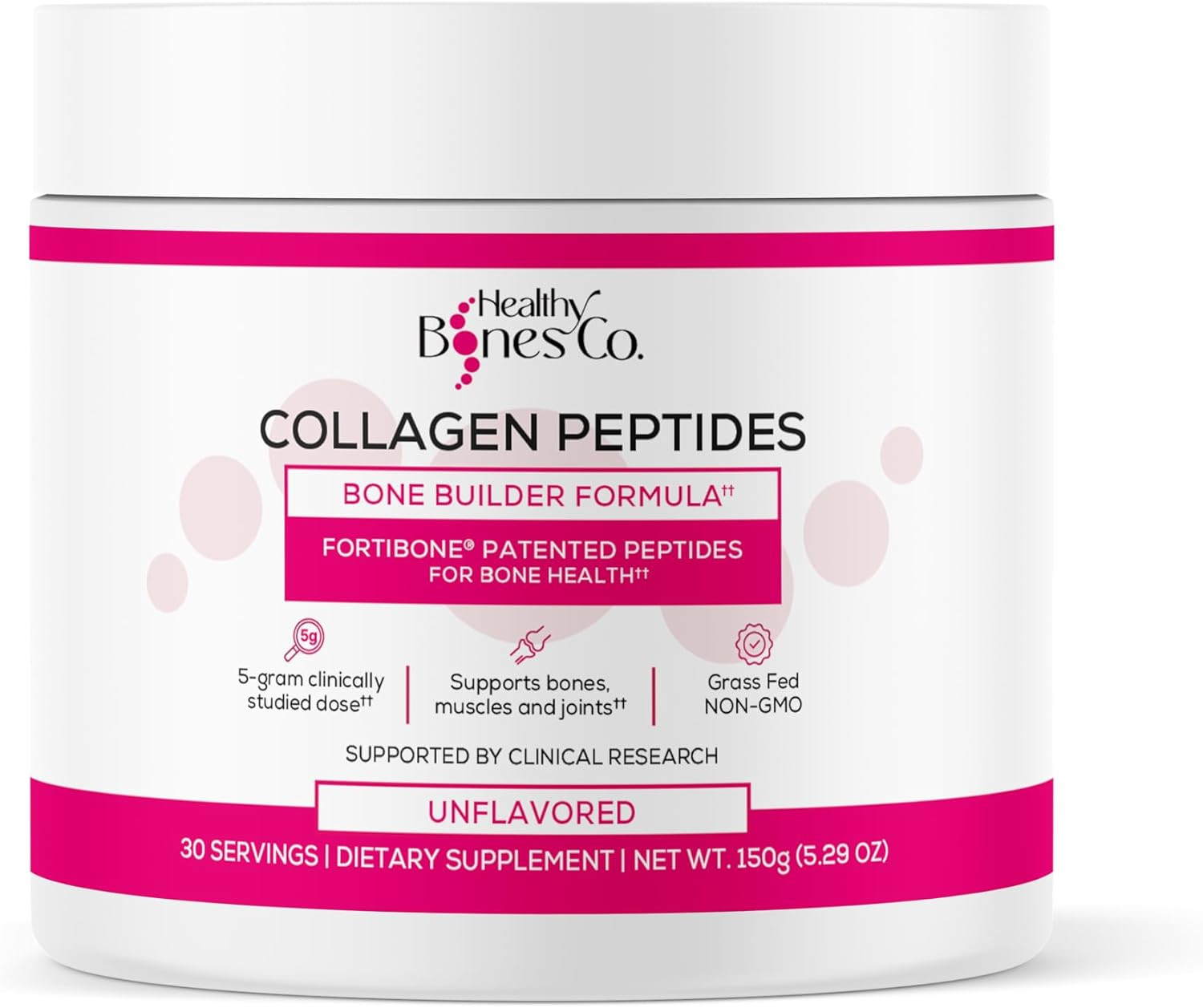 FORTIBONE Collagen Peptides Essential Bone Builder Hydrolyzed Collagen Powder fo