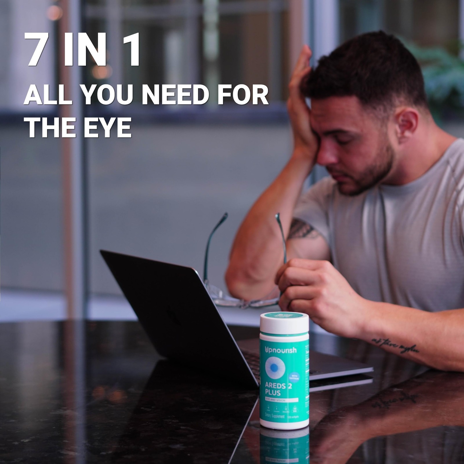 UpNourish AREDS 2 Eye Vitamin Supplement Zinc Free Lutein Zeaxanthin 120 Softgel