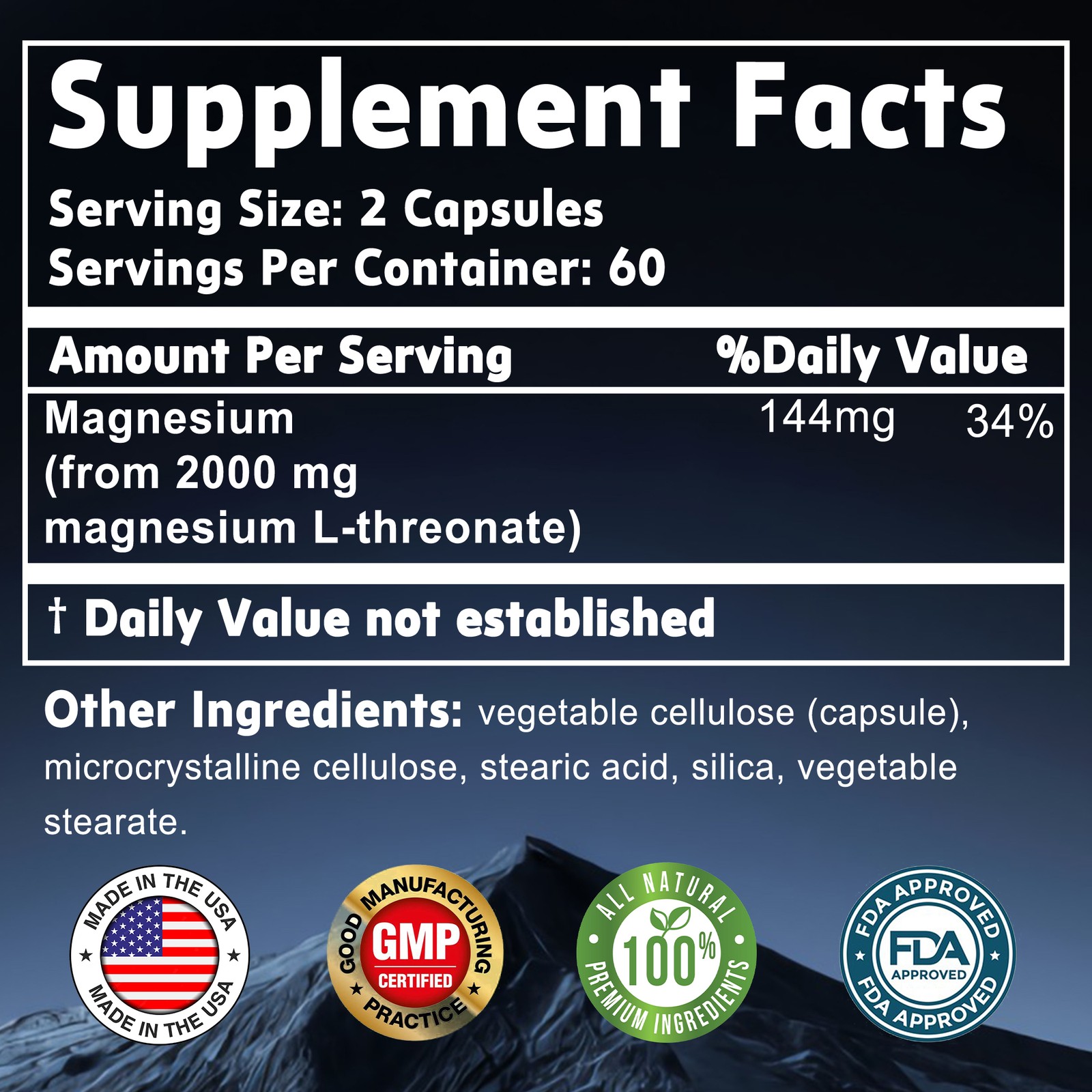 Magnesium L-Threonate 2000mg-Life Extension,Brain Health,Memory,Focus,Cognitive