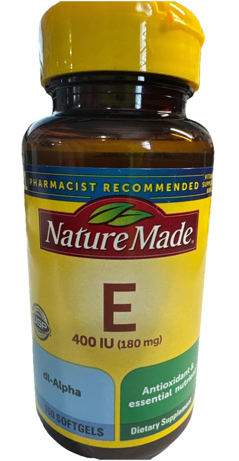 Nature Made Vitamin E 400 Iu (267 mcg) 100 Softgels Antioxidants Exp 10/2029