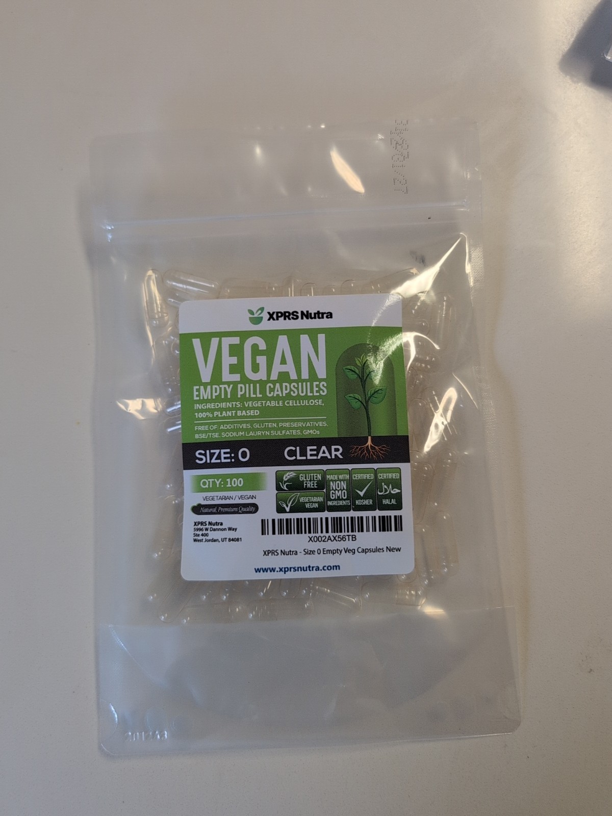 Size 0 Empty Capsules-100 Count Clear Empty Vegan Capsules Vegetarian A31