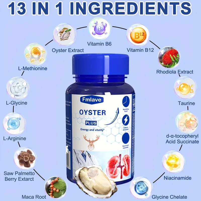 Oyster Antler Plus Supplement, Supports Energy and Vitality with Oyster Extract