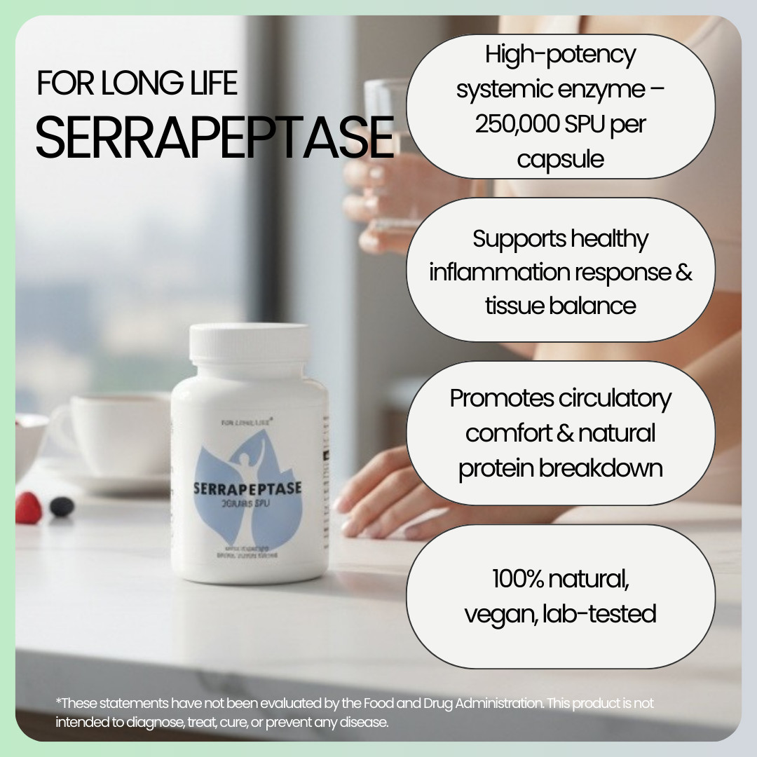 SERRAPEPTASE Enzyme 250,000 SPU ENTERICCOATED ANTIINFLAMMATORY STRONGST -2 Pack