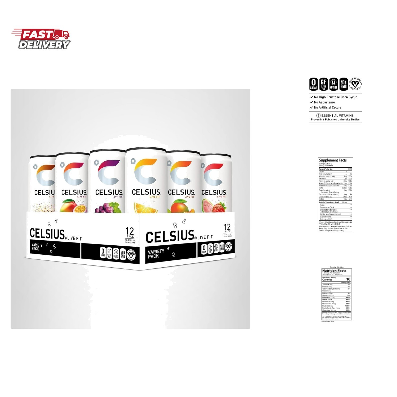 Assorted Flavors Official Variety Pack, Functional Essential Energy Drinks, 1…
