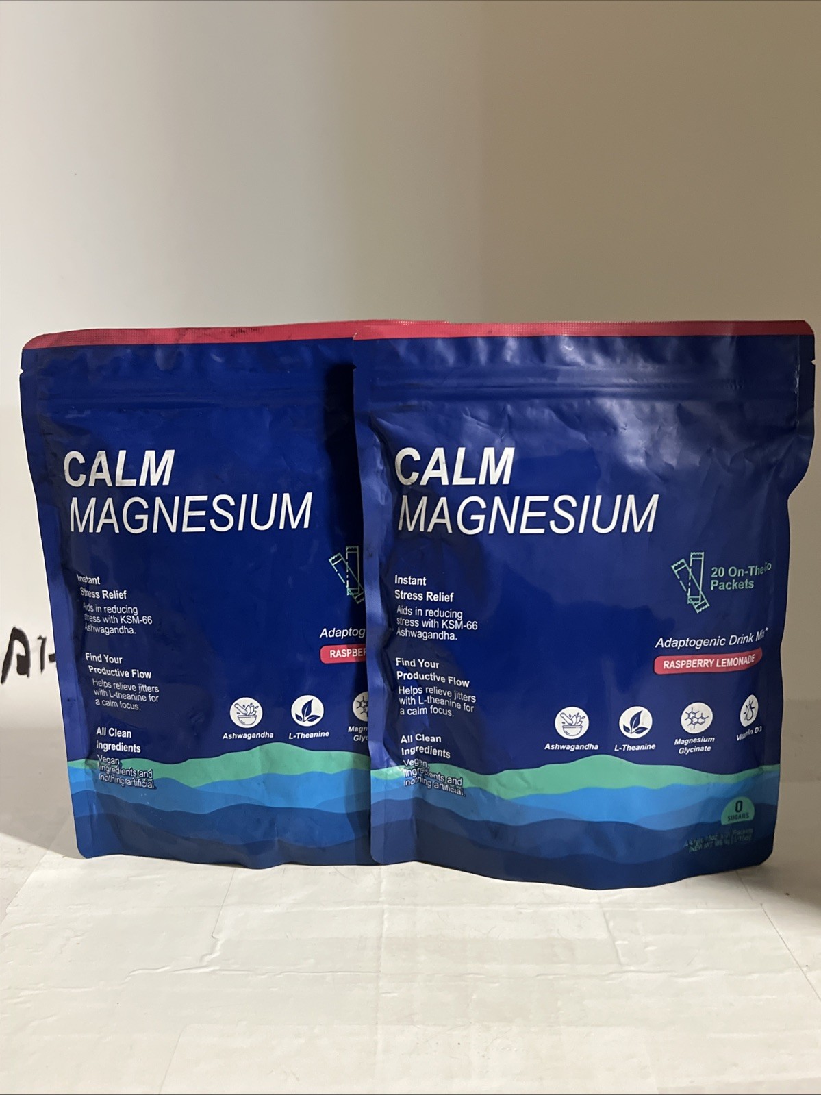 2x CALM MAGNESIUM Powdered Drink Mix Supplements for Relaxation 20ct Exp 08/26