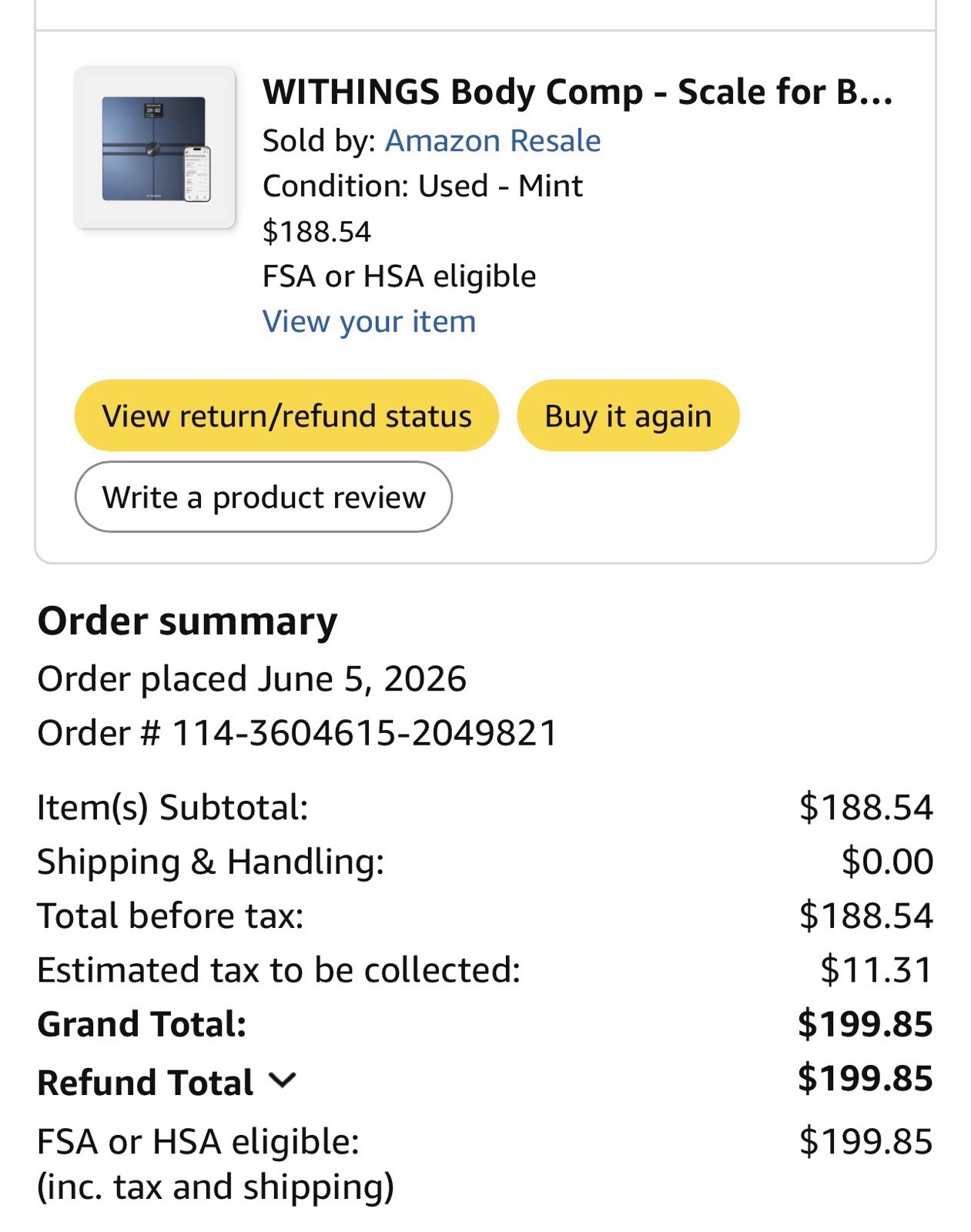 Withings Body Comp Scale