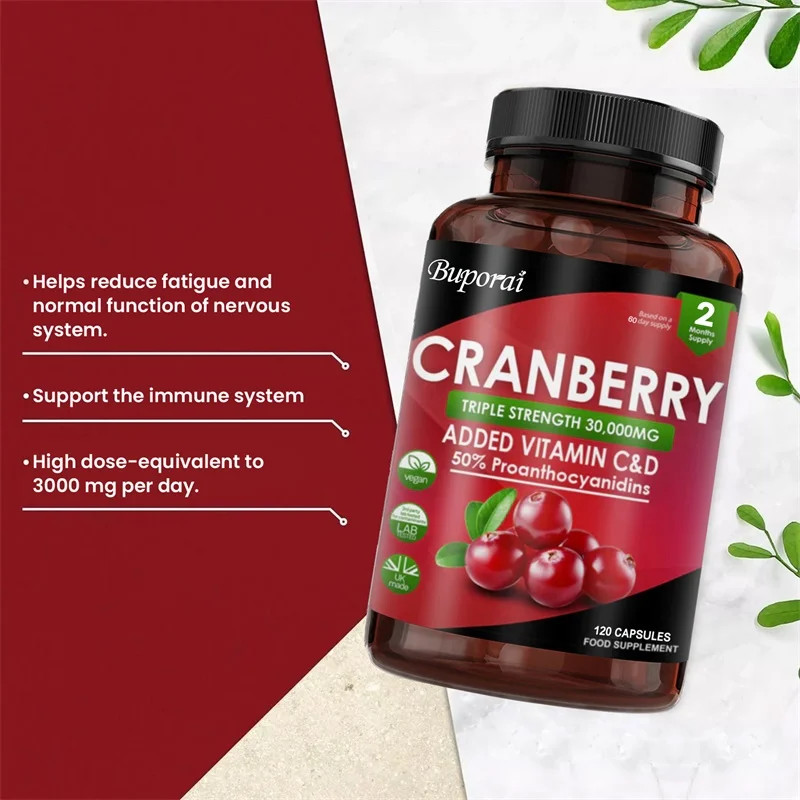 Cranberry 120pcs,Cleansing, Regulates Intestinal Flora, Improve Dull Skin Tone