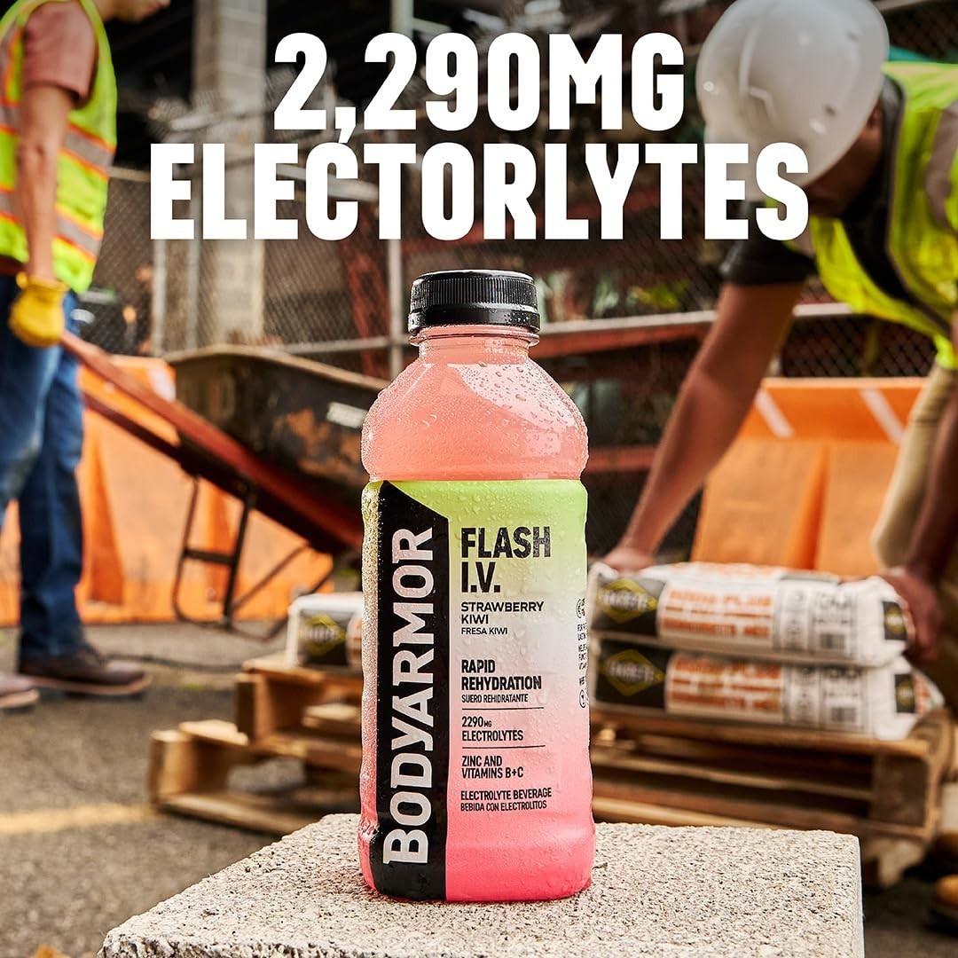 Electrolyte Beverage BodyArmor Flash I V Strawberry Kiwi Hydration Drink Coconut