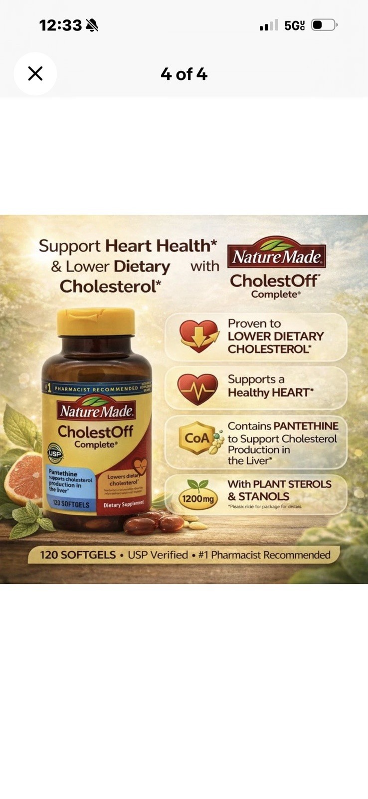 READ *3 Nature Made CholestOff Complete Cholesterol Support 120 = Softgels 360