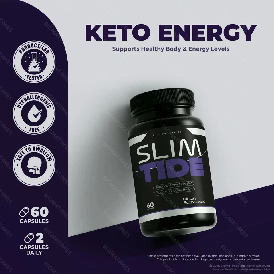 SlimTide Capsules, Slim Tide Weight Loss Support Pills & Energy Supplement 60ct