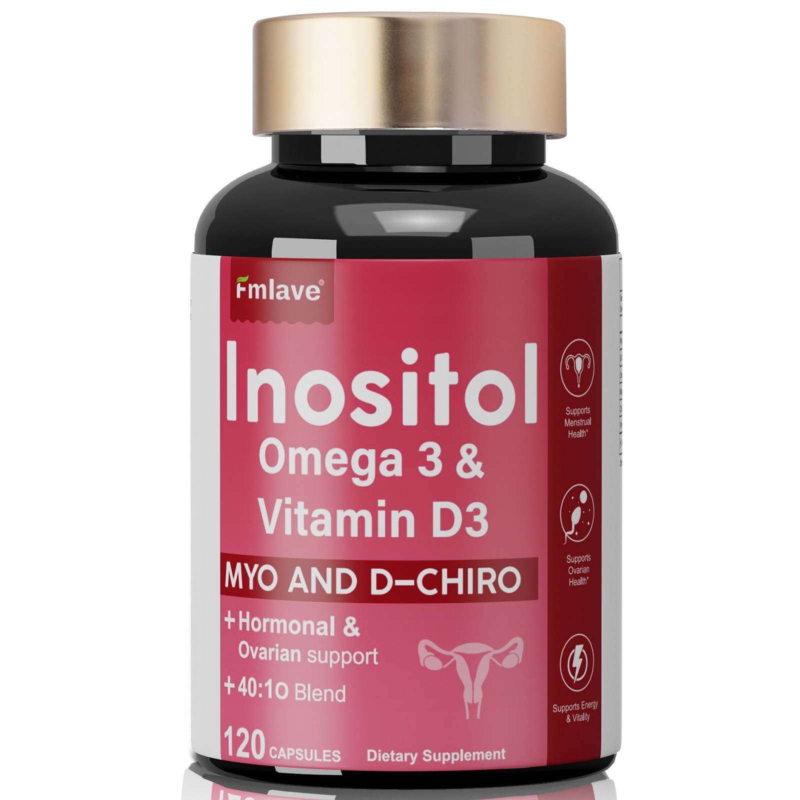 Myo-Inositol & D-Chiro Inositol Supplement for Women | Hormonal Balance 120 caps