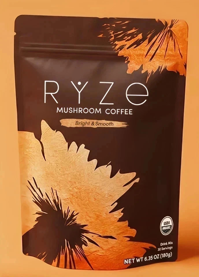 Organic Ryze Mushroom Coffee 6 Adaptogenic Mushrooms MCT Oil Herbal Support