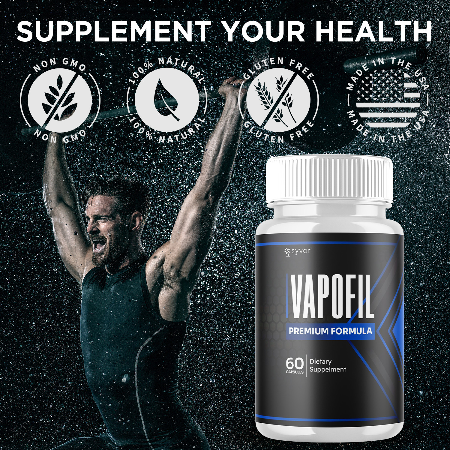 (1 Pack) Vapofil Advanced Male Pills Vapo Fil Formula Supplement 60 Capsules