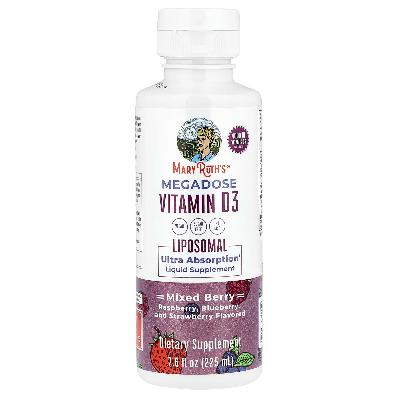 2 X MaryRuth’s, Megadose Vitamin D3, Liposomal, Mixed Berry, 7.6 fl oz (225 ml)