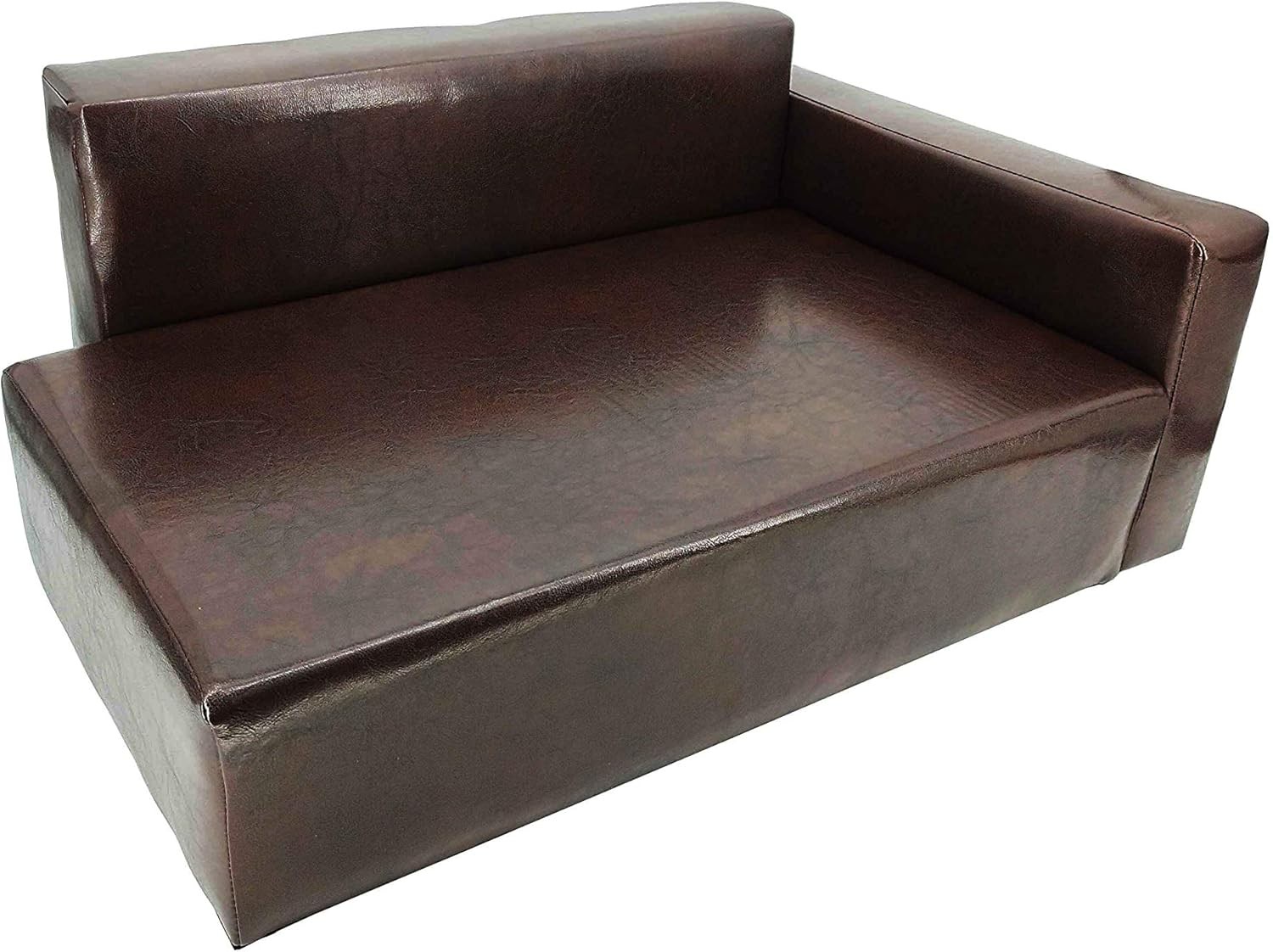 FixtureDisplays Dog Sofa Bed Brown Synthetic Leather Recliner Lounge Chair Couch