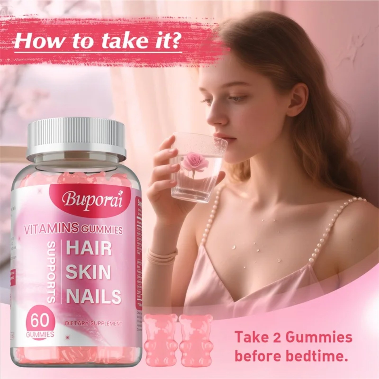 Hair Skin & Nails 60pcs – Increases Skin Elasticity, Hair,Skin and Nails Health