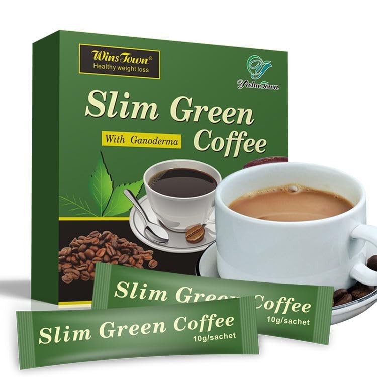 WinsTown 6-IN-1 Natural Diet Instant Coffee with Ginseng, Ganoderma & Matcha