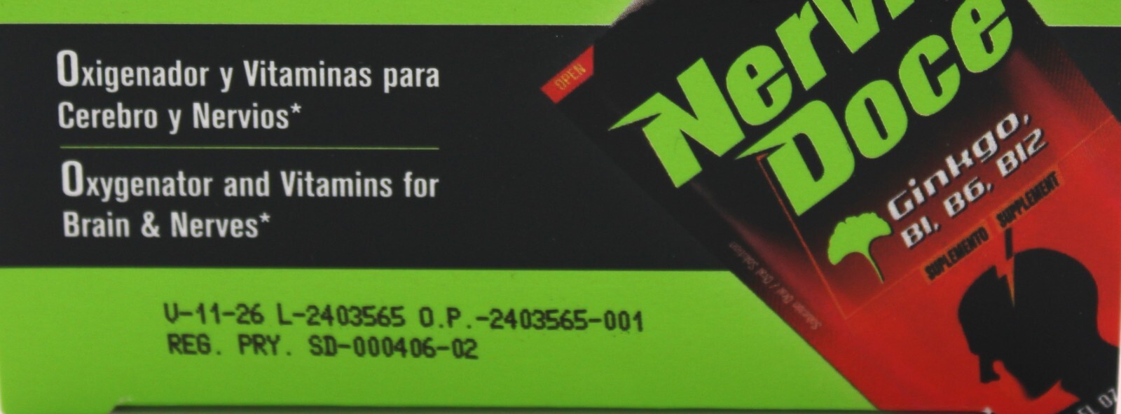 Nervi Doce / B1, B6, B12 Supplement / 12 Pouches (10ml) / 12 Sobres (10ml)