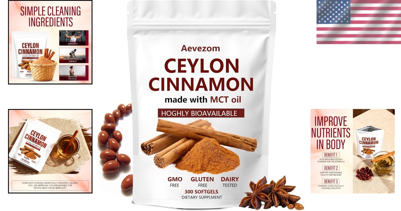 Ceylon Cinnamon 7,200Mg Equivalent | 300 Softgels with MCT Oil | Highly Bioavail