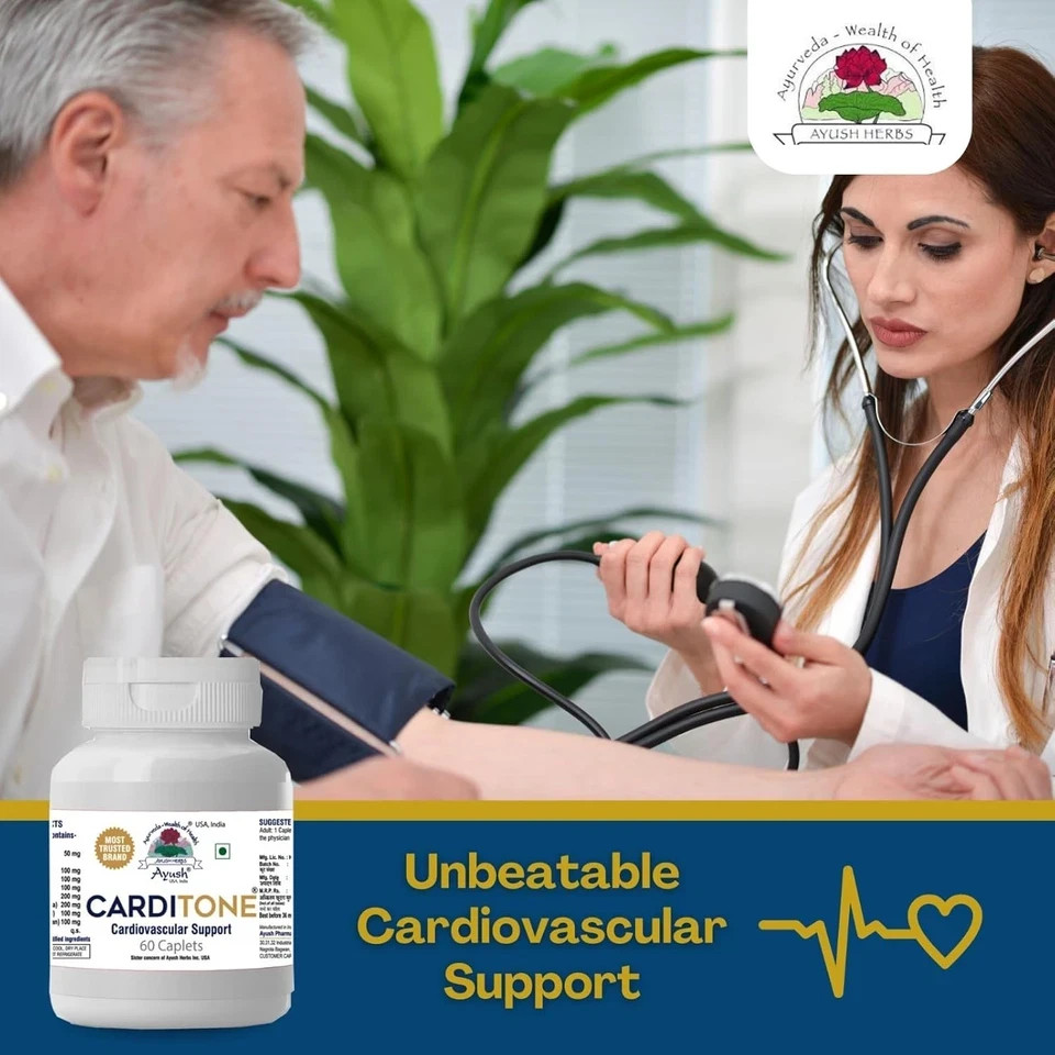 Carditone Ayush Herbs 60 caplet for Cardiovascular & Hypertension Support