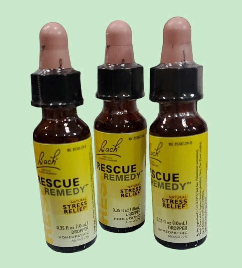 3 PACK ( 10 ml Each bottle) Bach RESCUE REMEDY, 3 Pack, EXP. 12/2029