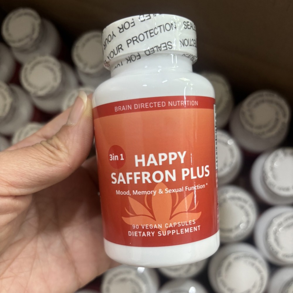 Happy 1-3PACK Saffron Plus 90 Capsules – Saffron Flower Extract, Curcumin & Zinc