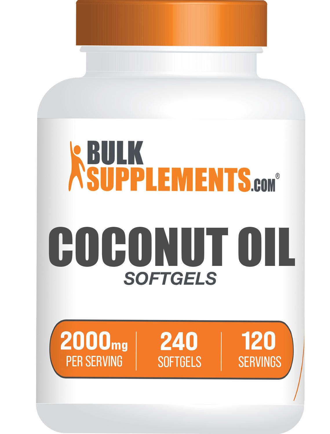 BulkSupplements Coconut Oil – 240 Softgels – 2000 mg Per Serving
