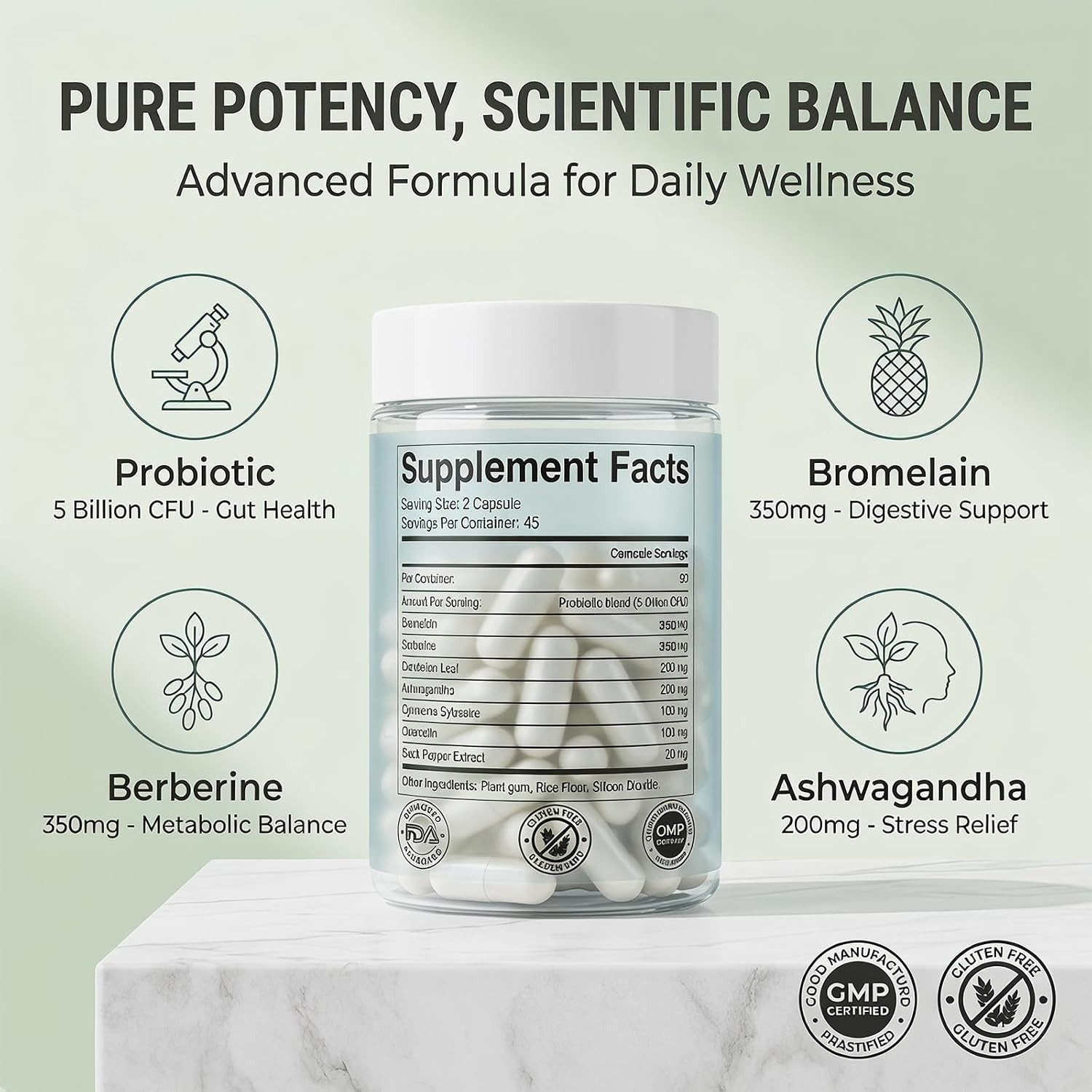 Biofilm Probiotic Gut Health Digestive Balance & Metabolism Support Supplement